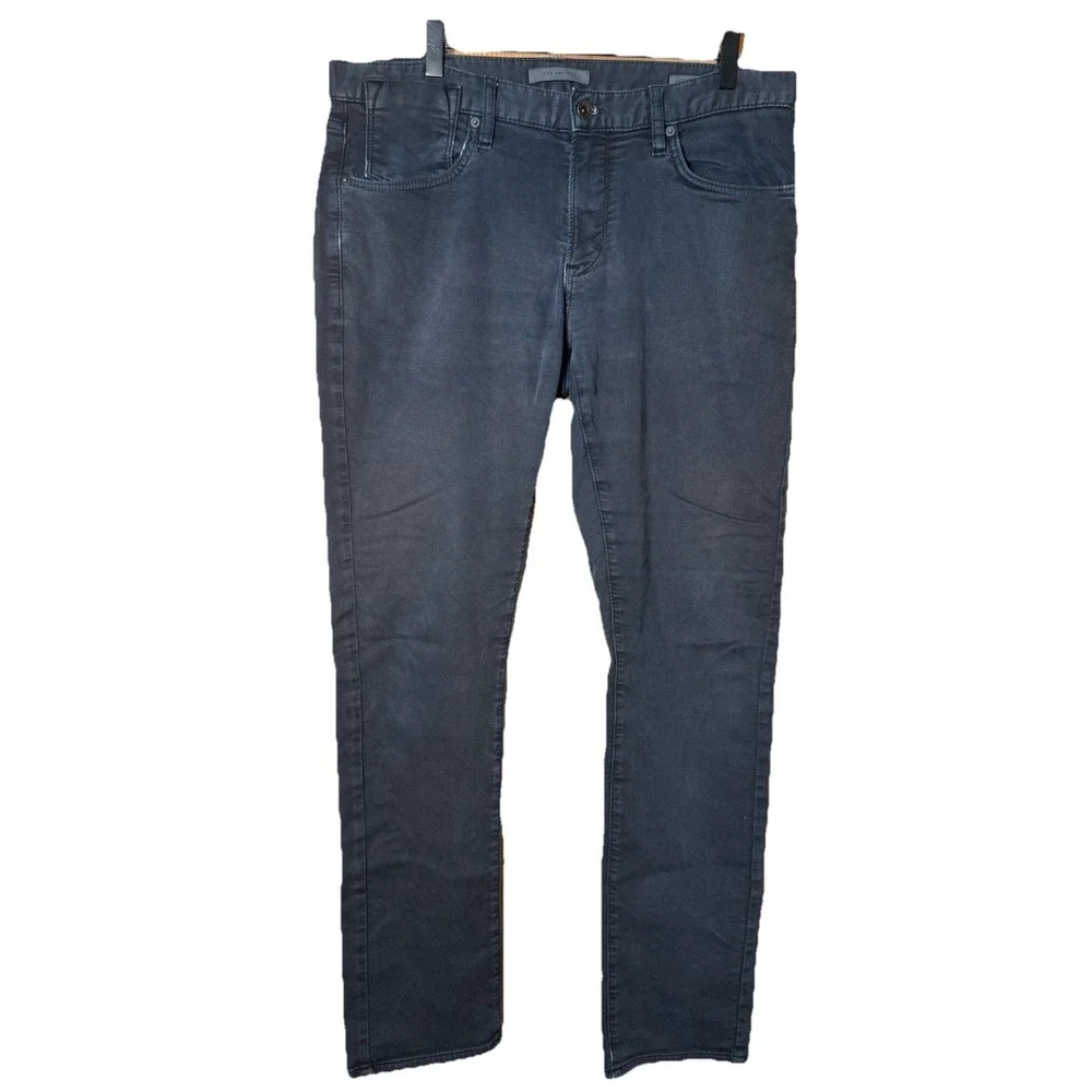 John Varvatos JV701 Black Denim Jeans Size 32 Measure 34x32 Factory Distressed‎